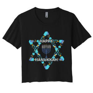 Happy Hanukkah Trending Design Women's Crop Top Tee