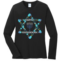 Happy Hanukkah Trending Design Ladies Long Sleeve Shirt