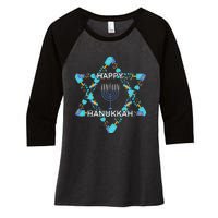 Happy Hanukkah Trending Design Women's Tri-Blend 3/4-Sleeve Raglan Shirt