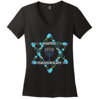 Happy Hanukkah Trending Design Women's V-Neck T-Shirt