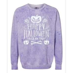 Happy Halloween Trick Or Treat Colorblast Crewneck Sweatshirt