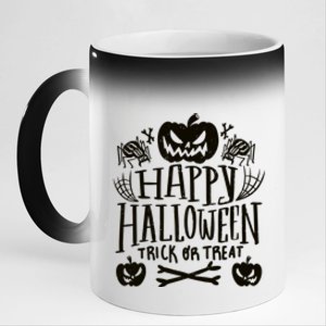 Happy Halloween Trick Or Treat 11oz Black Color Changing Mug