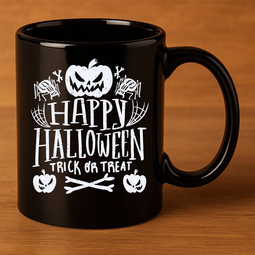 Happy Halloween Trick Or Treat 11oz C Handle Ceramic Mug