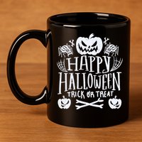 Happy Halloween Trick Or Treat 11oz C Handle Ceramic Mug