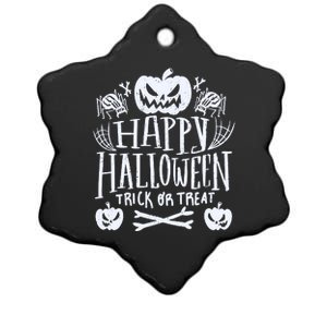 Happy Halloween Trick Or Treat Ceramic Star Ornament