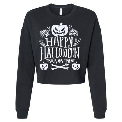 Happy Halloween Trick Or Treat Cropped Pullover Crew