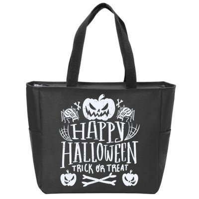 Happy Halloween Trick Or Treat Zip Tote Bag