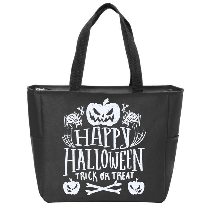 Happy Halloween Trick Or Treat Zip Tote Bag