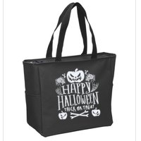 Happy Halloween Trick Or Treat Zip Tote Bag