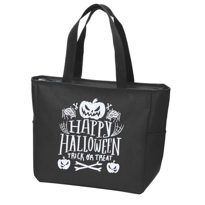 Happy Halloween Trick Or Treat Zip Tote Bag