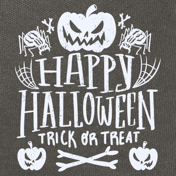 Happy Halloween Trick Or Treat Cotton Canvas Backpack