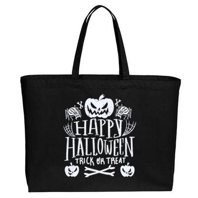 Happy Halloween Trick Or Treat Cotton Canvas Jumbo Tote