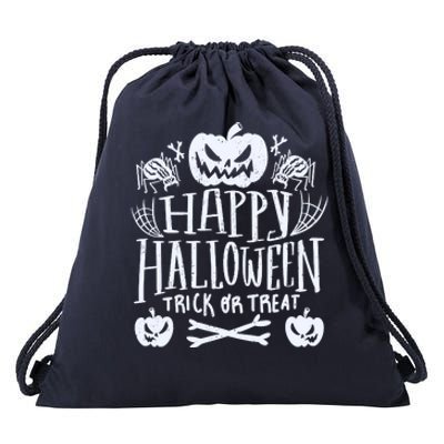 Happy Halloween Trick Or Treat Drawstring Bag