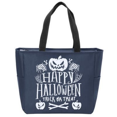 Happy Halloween Trick Or Treat Zip Tote Bag