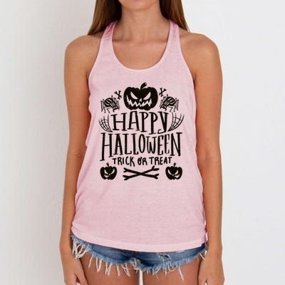 Happy Halloween Trick Or Treat Women's Knotted Racerback Tank