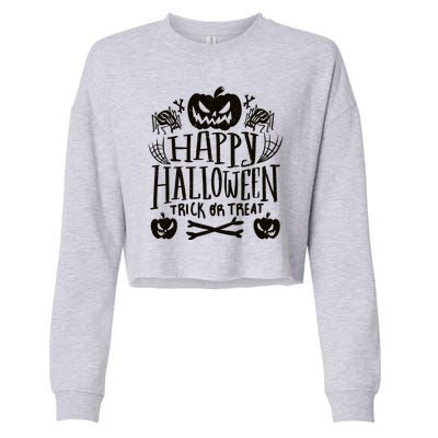 Happy Halloween Trick Or Treat Cropped Pullover Crew