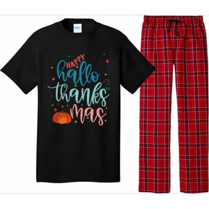 Happy Hallothanksmas Thanksgiving Halloween Xmas Pajama Set