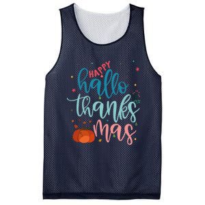 Happy Hallothanksmas Thanksgiving Halloween Xmas Mesh Reversible Basketball Jersey Tank