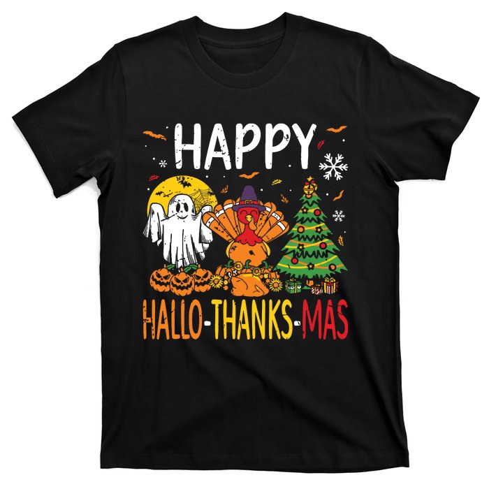 Hallothanksmas Halloween Thanksgiving Christmas T-Shirt