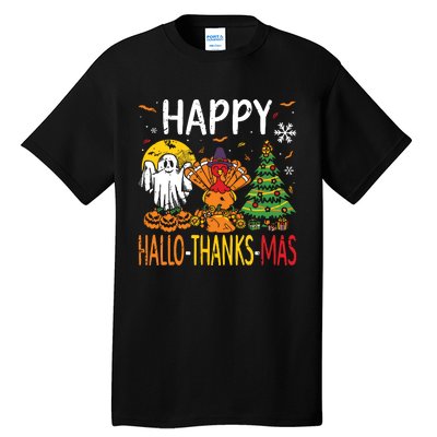 Hallothanksmas Halloween Thanksgiving Christmas Tall T-Shirt