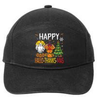 Hallothanksmas Halloween Thanksgiving Christmas 7-Panel Snapback Hat