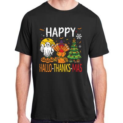 Hallothanksmas Halloween Thanksgiving Christmas Adult ChromaSoft Performance T-Shirt