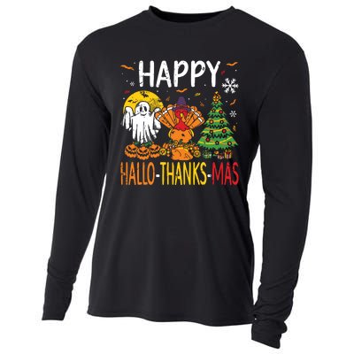 Hallothanksmas Halloween Thanksgiving Christmas Cooling Performance Long Sleeve Crew