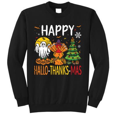 Hallothanksmas Halloween Thanksgiving Christmas Tall Sweatshirt