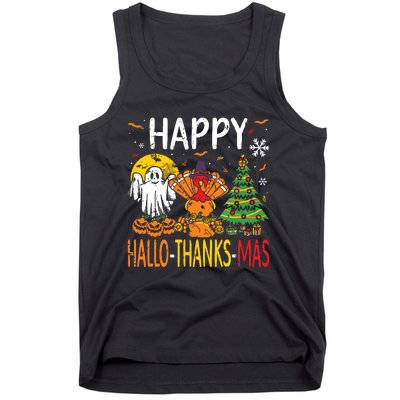 Hallothanksmas Halloween Thanksgiving Christmas Tank Top