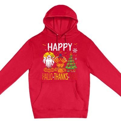 Hallothanksmas Halloween Thanksgiving Christmas Premium Pullover Hoodie