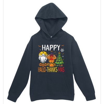 Hallothanksmas Halloween Thanksgiving Christmas Urban Pullover Hoodie