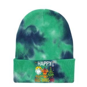 Hallothanksmas Halloween Thanksgiving Christmas Tie Dye 12in Knit Beanie