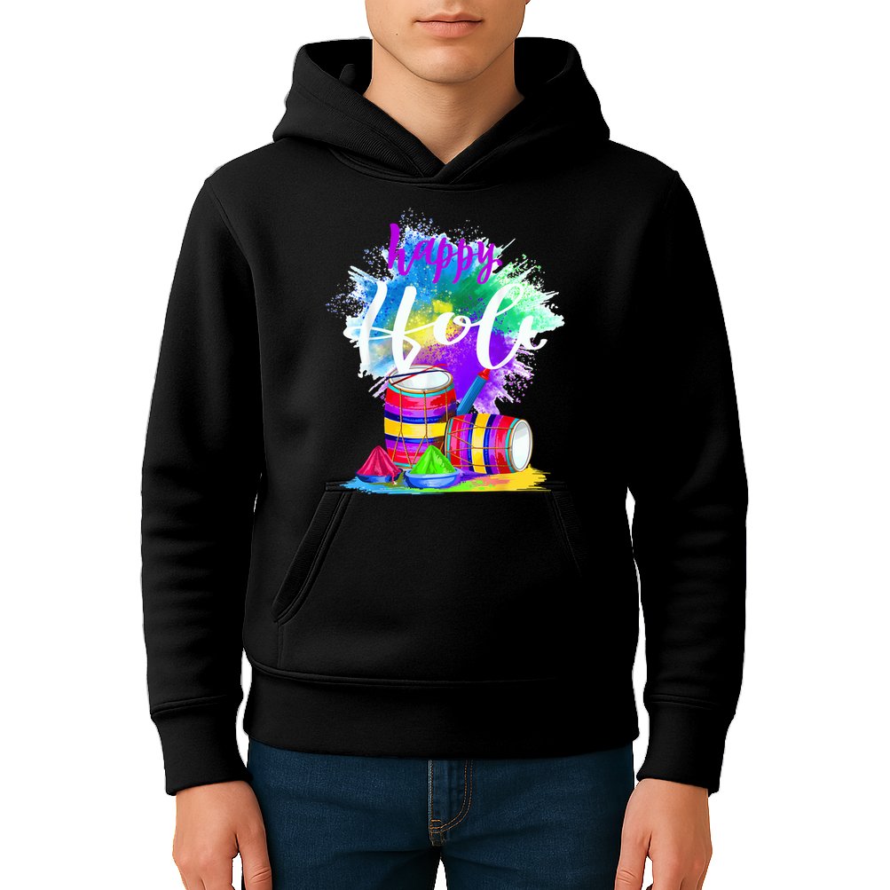 Happy Holi t for Indian Hindu Kids Hoodie
