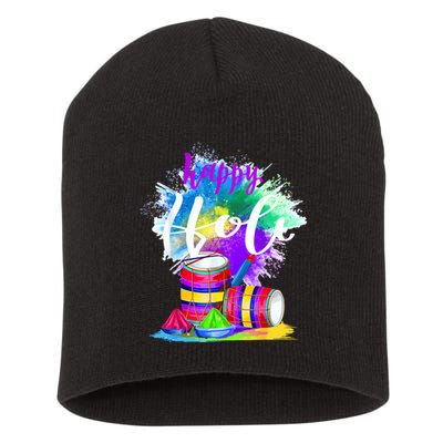 Happy Holi t for Indian Hindu Short Acrylic Beanie