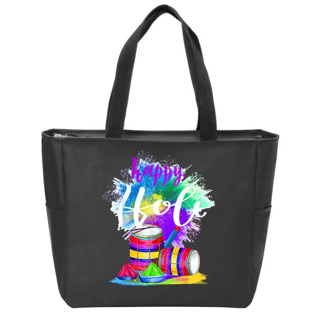 Happy Holi t for Indian Hindu Zip Tote Bag