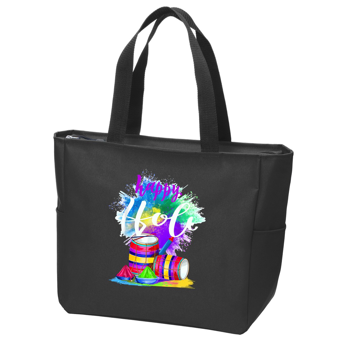 Happy Holi t for Indian Hindu Zip Tote Bag