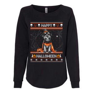 Happy Halloween Ugly Miniature Schnauzer Howloween Pumpkin Womens California Wash Sweatshirt