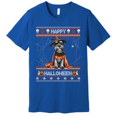 Happy Halloween Ugly Miniature Schnauzer Howloween Pumpkin Premium T-Shirt