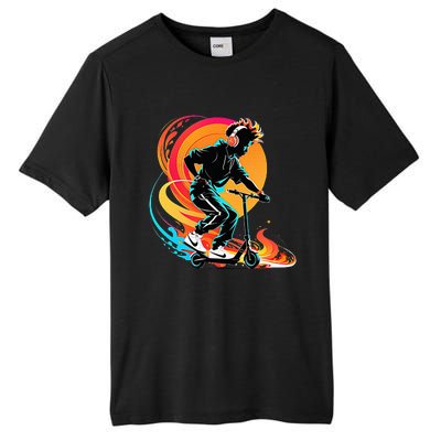 Hip Hop Urban On Scooter Flames Tall Fusion ChromaSoft Performance T-Shirt