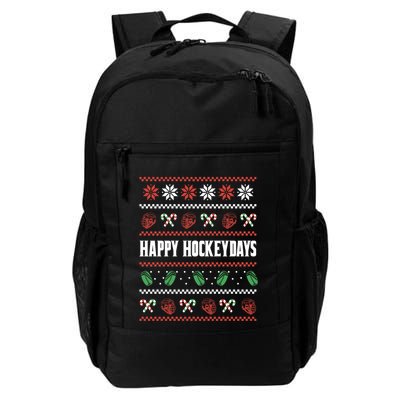 Happy Hockeydays Ugly Chrismas Ice Hockey Gift Backpack