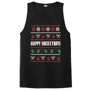 Happy Hockeydays Ugly Chrismas Ice Hockey Gift PosiCharge Competitor Tank