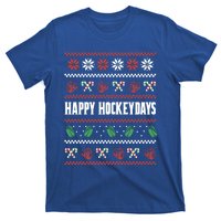 Happy Hockeydays Ugly Chrismas Ice Hockey Gift T-Shirt