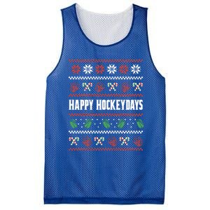 Happy Hockeydays Ugly Chrismas Ice Hockey Gift Mesh Reversible Basketball Jersey Tank