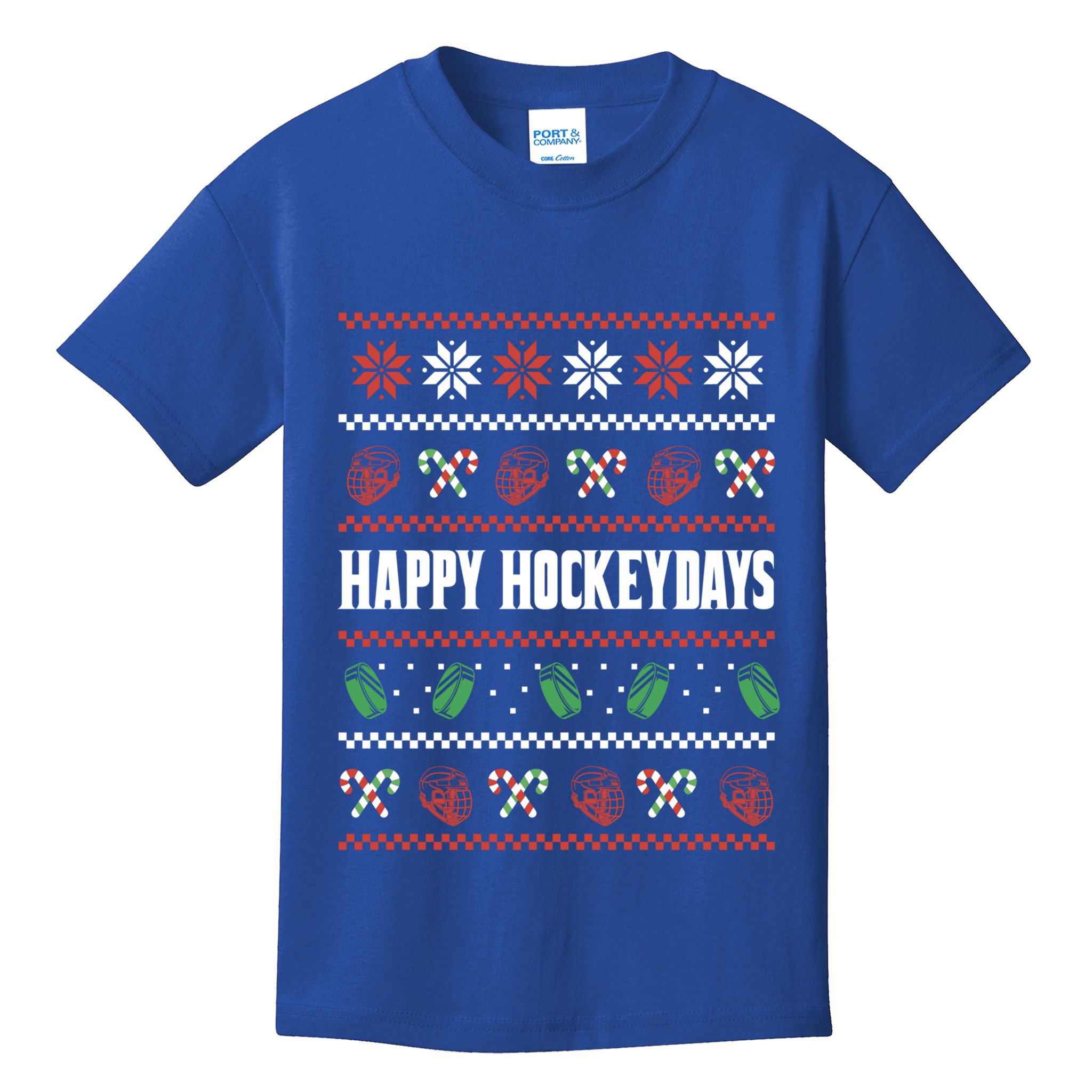 Happy Hockeydays Ugly Chrismas Ice Hockey Gift Kids T-Shirt