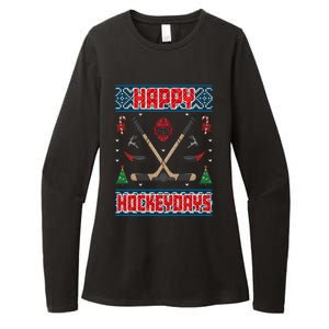 Happy Hockeydays Ugly Christmas Funny Hockey Xmas Great Gift Womens CVC Long Sleeve Shirt