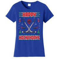 Happy Hockeydays Ugly Christmas Funny Hockey Xmas Great Gift Women's T-Shirt