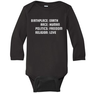 Humanity Baby Long Sleeve Bodysuit