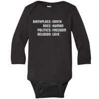 Humanity Baby Long Sleeve Bodysuit