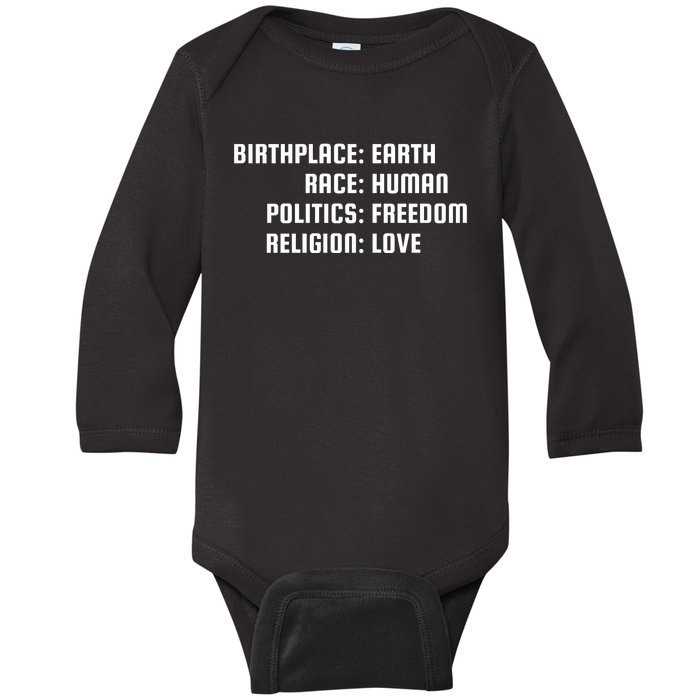 Humanity Baby Long Sleeve Bodysuit