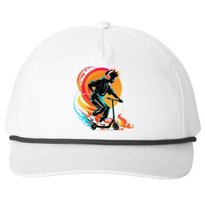 Hip Hop Urban On Scooter Flames For Snapback Five-Panel Rope Hat